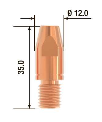 Fubag Контактный наконечник M10х35 мм CuCrZr D=1.4 мм (25 шт.) FB.CTM10.35-14 MAG фото, изображение
