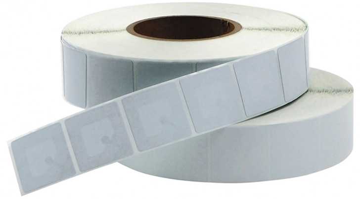 РЧ этикетка 40х40мм бел Датчики этикетки расходники фото, изображение